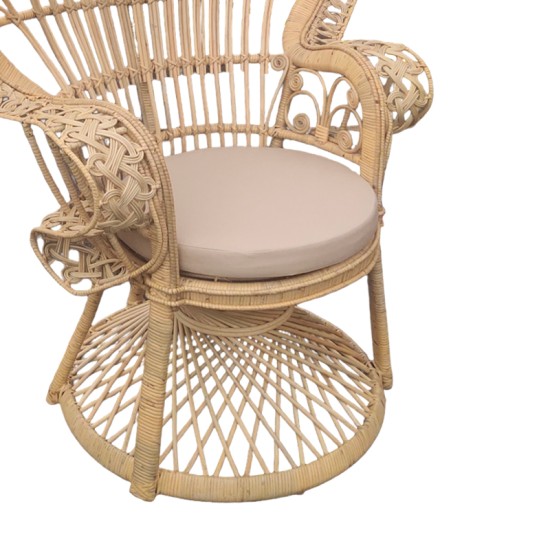 Πολυθρόνα Dorothy Inart με μπεζ μαξιλάρι-φυσικό rattan 115x57x150εκ Model: 314-000002