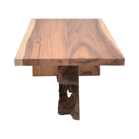 Τραπέζι σαλονιού Cardi Inart καρυδί teak ξύλο 110x60x50εκ Model: 315-000003