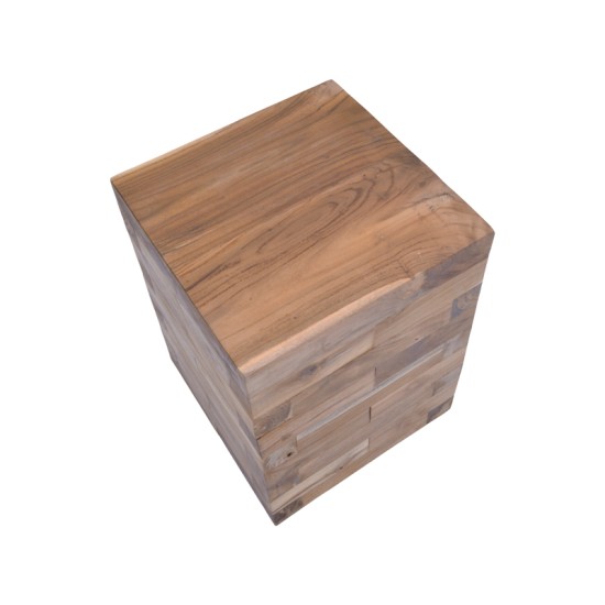 Βοηθητικό τραπέζι Werzy Inart φυσικό μασίφ ξύλο teak 35x35x49εκ Model: 315-000009