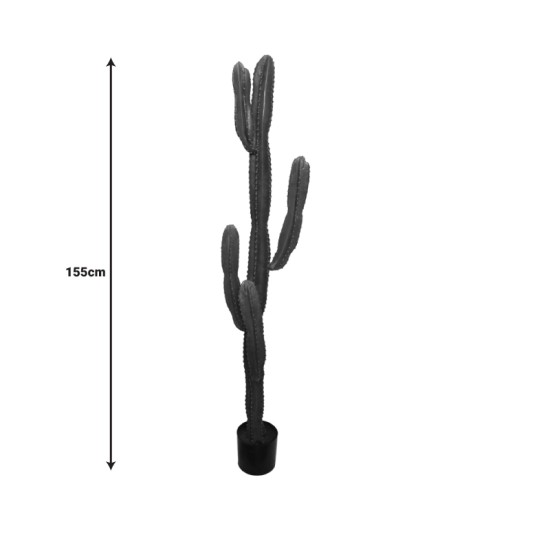 Διακοσμητικό φυτό Cactus I σε γλάστρα Inart πράσινο pp Υ155εκ Model: 316-000022