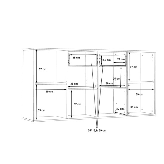 Συρταριέρα Drepen  μελαμίνη σε λευκό χρώμα 162.3x34.2x81.7εκ Model: 318-000023