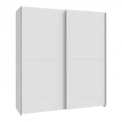 Ντουλάπα ρούχων Noez I  δίφυλλη με ράφια σε λευκή απόχρωση 170.5x61x190.5εκ