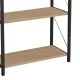 Βιβλιοθήκη Jackrey  oak μελαμίνης-μαύρο μέταλλο 63x30x114εκ