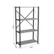 Βιβλιοθήκη Jackrey  oak μελαμίνης-μαύρο μέταλλο 63x30x114εκ