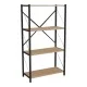 Βιβλιοθήκη Jackrey  oak μελαμίνης-μαύρο μέταλλο 63x30x114εκ