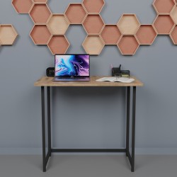 Γραφείο εργασίας τοίχου πτυσσόμενο Thox  oak μελαμίνης-μαύρο μέταλλο 80x50x72εκ Γραφείο εργασίας τοίχου πτυσσόμενο Thox  oak μελαμίνης-μαύρο μέταλλο 80x50x72εκ