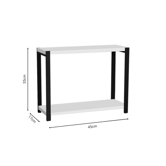 Επιτραπέζια ραφιέρα Lerf pakoworld λευκό μελαμίνης-μαύρο μέταλλο 45x17x35εκ Model: 321-000035