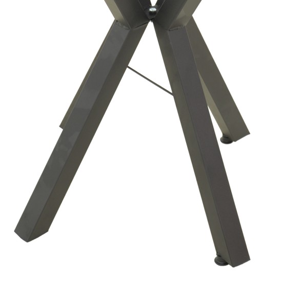 Τραπέζι Prestone  λευκό μαρμάρου μελαμίνης-μαύρο μέταλλο 70x70x75εκ