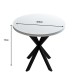 Τραπέζι Kalipso  μελαμίνη σε λευκή απόχρωση και μαύρο μεταλλικό πόδι Φ70x75εκ