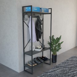 Έπιπλο εισόδου Levento  ανθρακί με μαύρο μεταλλικό σκελετό 88x34x180εκ Έπιπλο εισόδου Levento  ανθρακί με μαύρο μεταλλικό σκελετό 88x34x180εκ