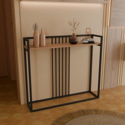 Κονσόλα Convida  oak με μαύρο μεταλλικό σκελετό 100x25x90εκ Κονσόλα Convida  oak με μαύρο μεταλλικό σκελετό 100x25x90εκ