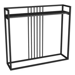 Κονσόλα Convida  ανθρακί με μαύρο μεταλλικό σκελετό 100x25x90εκ