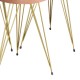 Βοηθητικά τραπέζια Wakmi  σετ 3τεμ φυσικό-πόδι χρυσό μέταλλο