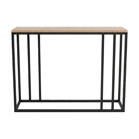 Κονσόλα Cansbia  oak με μαύρο μέταλλο 100x25x75εκ