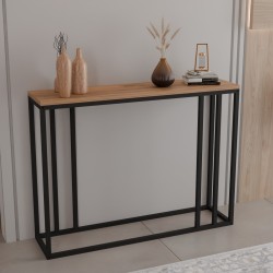 Κονσόλα Cansbia  oak με μαύρο μέταλλο 100x25x75εκ