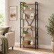 Βιβλιοθήκη Derena  oak με μαύρο μέταλλο 60x29x160εκ