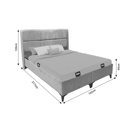 Κρεβάτι διπλό Serene pakoworld με αποθηκευτικό χώρο κρεμ ύφασμα 160x200εκ Model: 323-000001