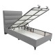 Κρεβάτι μονό Luxe pakoworld με αποθηκευτικό χώρο γκρι ύφασμα 120x200εκ Model: 323-000006