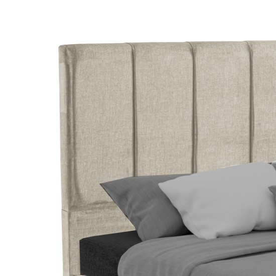 Κρεβάτι διπλό Dreamland pakoworld με αποθηκευτικό χώρο κρεμ ύφασμα 160x200εκ Model: 323-000007