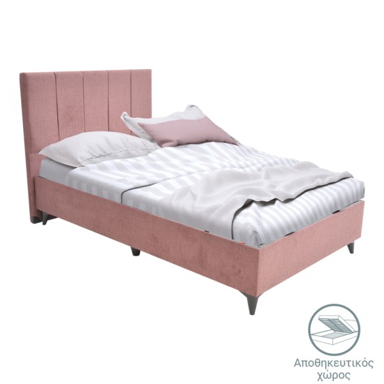 Κρεβάτι μονό Dreamland pakoworld με αποθηκευτικό χώρο σάπιο μήλο ύφασμα 120x200εκ Model: 323-000011
