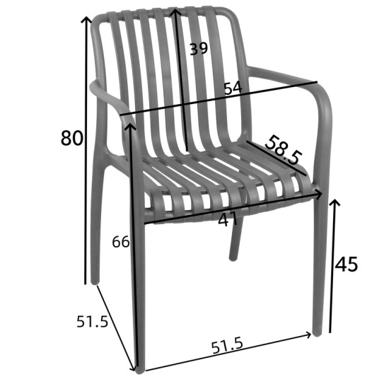 Πολυθρόνα Karmen  pp σε λευκή απόχρωση 58.5x54x80εκ Model: 326-000005