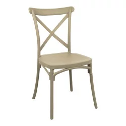 Καρέκλα Crossie  στοιβαζόμενη pp σε απόχρωση cappucino 41x46x84εκ