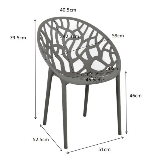 Πολυθρόνα Daren  pp σε cappuccino απόχρωση 59x60x79,5εκ