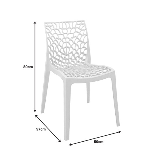 Καρέκλα στοιβαζόμενη Hush  pp σε λευκή απόχρωση 41x53x80.5εκ