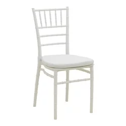 Καρέκλα Tiffany I  με μαξιλάρι pp σε λευκή απόχρωση 39.5x46.5x87εκ