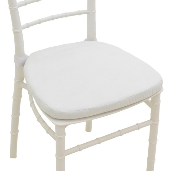 Καρέκλα Tiffany I  με μαξιλάρι pp σε λευκή απόχρωση 39.5x46.5x87εκ