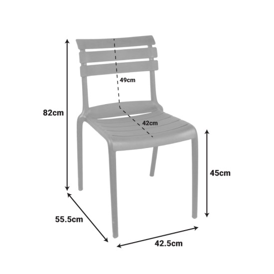 Καρέκλα Almea  στοιβαζόμενη pp cappuccino 42.5x55.5x82εκ