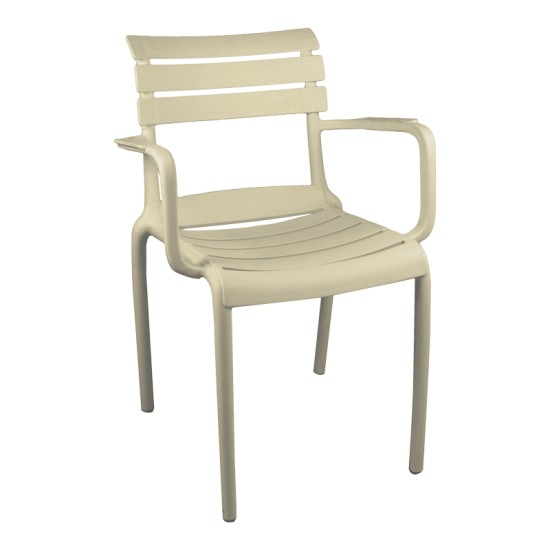 Πολυθρόνα Almea  στοιβαζόμενη pp cappuccino 58x56x82εκ