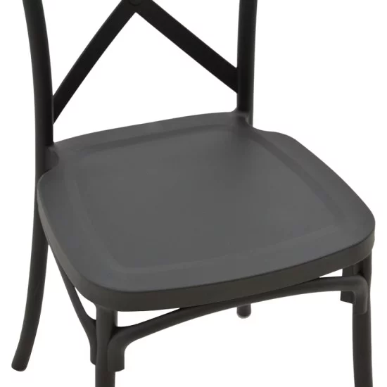 Καρέκλα Crossie  στοιβαζόμενη pp μαύρο 43x53x88εκ