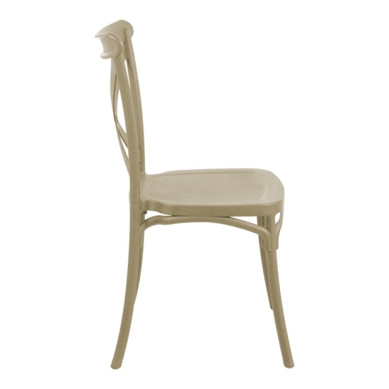 Καρέκλα Crossie  στοιβαζόμενη pp cappuccino 43x53x88εκ