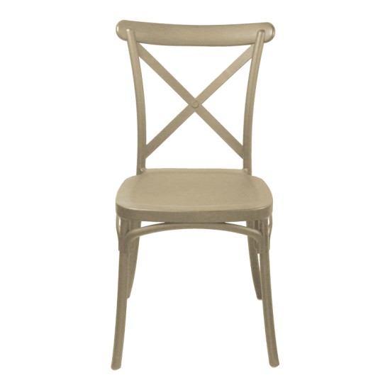 Καρέκλα Crossie  στοιβαζόμενη pp cappuccino 43x53x88εκ