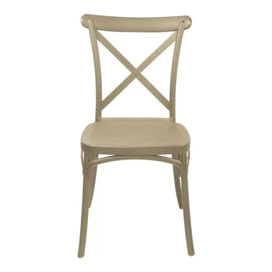 Καρέκλα Crossie  στοιβαζόμενη pp cappuccino 43x53x88εκ
