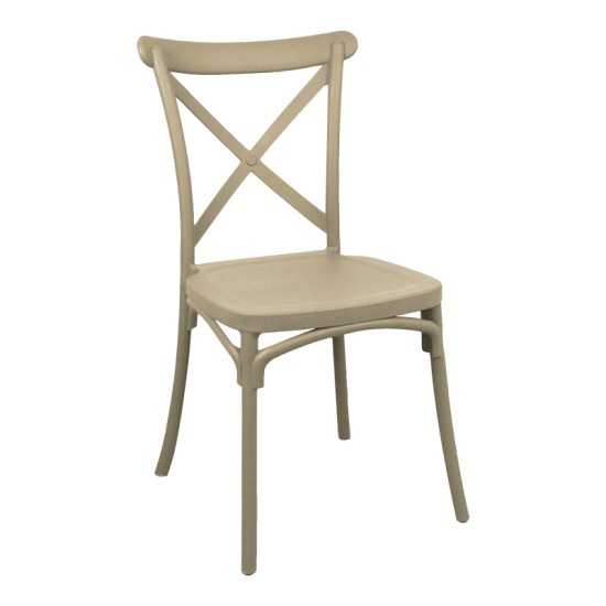 Καρέκλα Crossie  στοιβαζόμενη pp cappuccino 43x53x88εκ