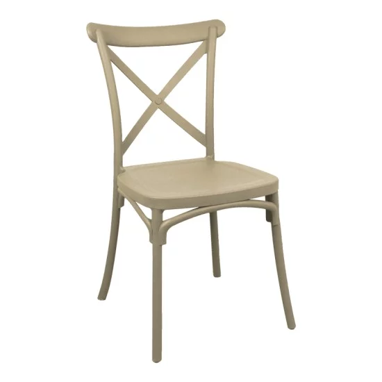 Καρέκλα Crossie  στοιβαζόμενη pp cappuccino 43x53x88εκ