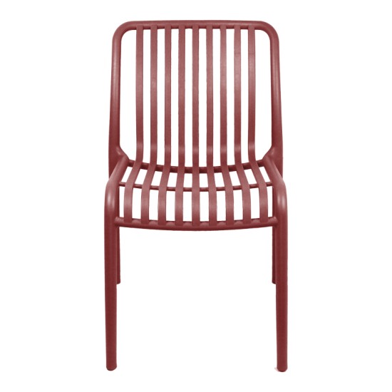 Καρέκλα Zoi  στοιβαζόμενη terracotta PP 42x58x79εκ