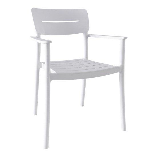 Πολυθρόνα Pilma  λευκό PP 57x54x82εκ