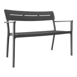 Παγκάκι διθέσιο Cadrin  ανθρακί PP 117x60x83εκ