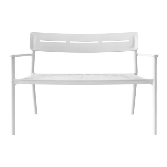 Παγκάκι διθέσιο Cadrin  λευκό PP 117x60x83εκ