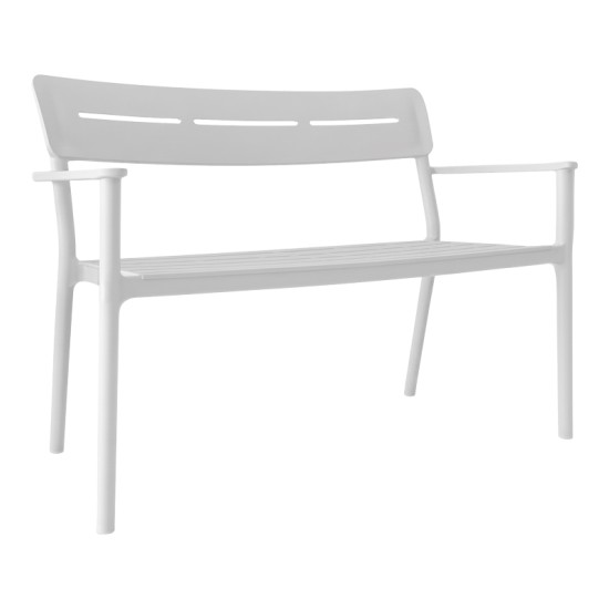 Παγκάκι διθέσιο Cadrin  λευκό PP 117x60x83εκ