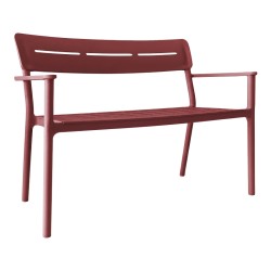 Παγκάκι διθέσιο Cadrin  μπορντό PP 117x60x83εκ