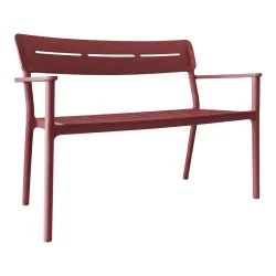 Παγκάκι διθέσιο Cadrin  μπορντό PP 117x60x83εκ