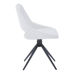 Καρέκλα περιστρεφόμενη Luciano I  σε κρεμ ύφασμα-πόδι μεταλλικό μαύρο 52.5x54x85εκ