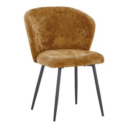 Καρέκλα Karg  camel ύφασμα-πόδι μαύρο μέταλλο 57x62x80εκ