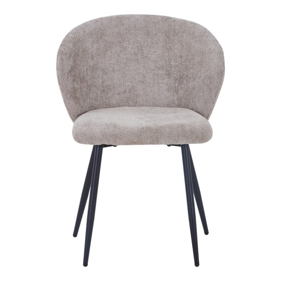 Καρέκλα Karg  μπεζ ύφασμα-πόδι μαύρο μέταλλο 57x62x80εκ