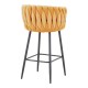 Σκαμπό μπαρ Vivian  κίτρινο βελούδο-πόδι μαύρο μέταλλο 57x50x100εκ