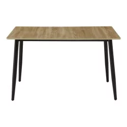 Τραπέζι Loza  sonoma MDF με μαύρο μεταλλικό πόδι 120x70x73εκ
